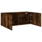 vidaXL Meuble TV mural chêne fumé 100x30x41 cm