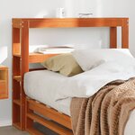 vidaXL Tête de lit avec étagères marron cire 75 cm bois massif de pin