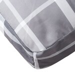 vidaXL Coussins de palette lot de 2 motif à carreaux gris tissu