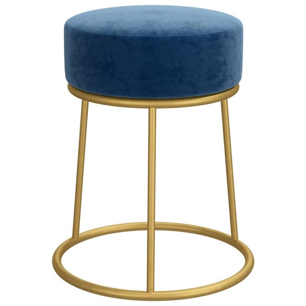 vidaXL Tabouret rond Bleu Velours