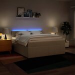 vidaXL Sommier à lattes de lit avec matelas Crème 180x200 cm Tissu