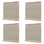 vidaXL Stores à rouleau Bambou naturel 4 Pièces 120x160 cm