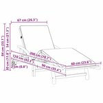 vidaXL Transat 2 Pièces Taupe 200 x 67 x 84cm Bois d'acacia massif