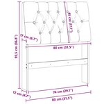 vidaXL Tête de lit capitonnée Gris foncé 80 cm Pin massif
