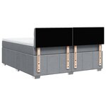 vidaXL Sommier à lattes de lit avec matelas Gris clair 180x200cm Tissu