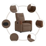 vidaXL Fauteuil inclinable Marron Tissu