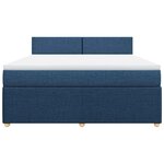 vidaXL Sommier à lattes de lit avec matelas Bleu 180x200 cm Tissu