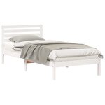 vidaXL Cadre de lit avec tête de lit Blanc 90 x 220 cm Pin massif