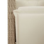 vidaXL Ensemble à manger de jardin et coussins 3 Pièces Beige poly rotin