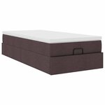 vidaXL Cadre de lit ottoman avec matelas marron foncé 100x200 cm tissu