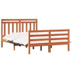vidaXL Cadre de lit avec tête de lit Cire marron 140 x 188 cm