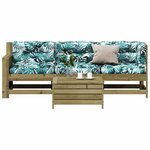 vidaXL Salon de jardin 4 Pièces avec coussins bois de pin imprégné