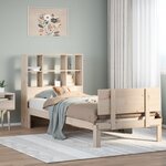vidaXL Lit bibliothèque sans matelas 90x190 cm bois de pin massif