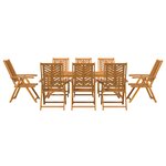 vidaXL Ensemble de salle à manger de jardin 9 pièces en bois massif d'acacia