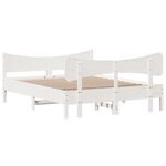 vidaXL Cadre de lit sans matelas blanc 135x190 cm bois de pin massif