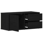 vidaXL Meuble TV avec tiroir Noir 80 x 34 x 35.5 cm Bois d'ingénierie