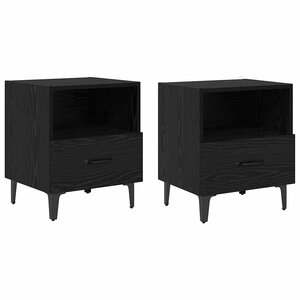 vidaXL Cabinet de chevet 2 Pièces Chêne noir 40 x 35 x 47.5 cm
