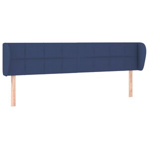 vidaXL Tête de lit avec oreilles Bleu 203x23x78/88 cm Tissu