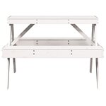 vidaXL Table de pique-nique blanc 105x134x75 cm bois massif de pin