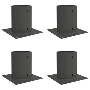 vidaXL Ancre ronde au sol 4 Pièces Anthracite 18 x 18 x 15 cm métal