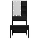Ensemble de Table de Maquillage vidaXL avec LED Bois d'Ingénierie Chêne Noir