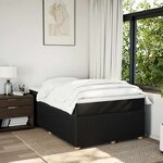 vidaXL Sommier à lattes de lit avec matelas Noir 120x200 cm Tissu