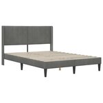 vidaXL Cadre de lit avec tête de lit Gris foncé 140 x 190 cm Velours