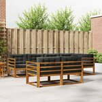 vidaXL Ensemble de canapés d'extérieur 8 pc Naturel et Anthracite