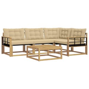 vidaXL Ensemble de canapés d'extérieur 5 pc Blanc et Beige