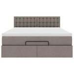 vidaXL Lit ottoman avec matelas taupe 140x190 cm tissu