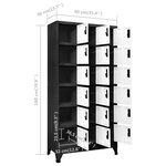 vidaXL Armoire à casiers Anthracite et blanc 90x40x180 cm Acier