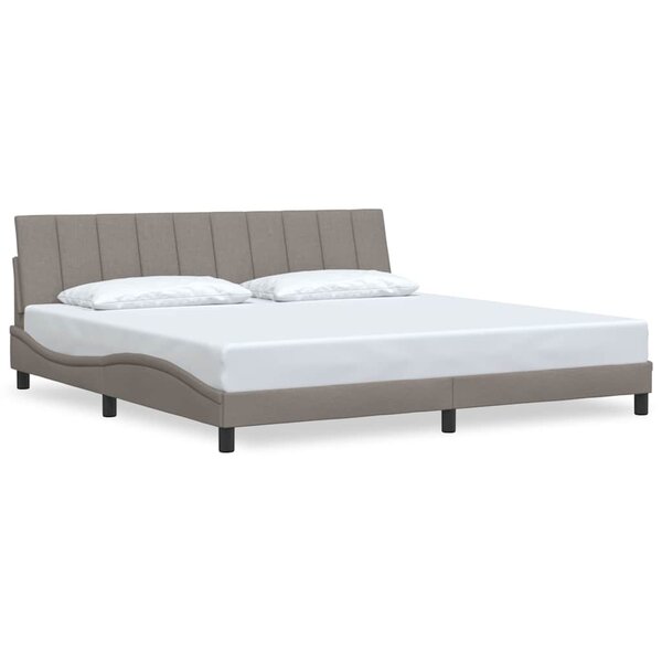 vidaXL Cadre de lit sans matelas taupe 200x200 cm tissu