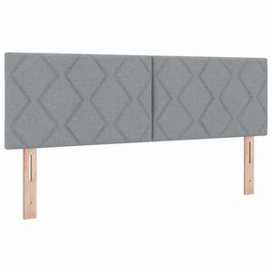 vidaXL Tête de lit avec des lumières à LED Gris clair 144 cm tissu
