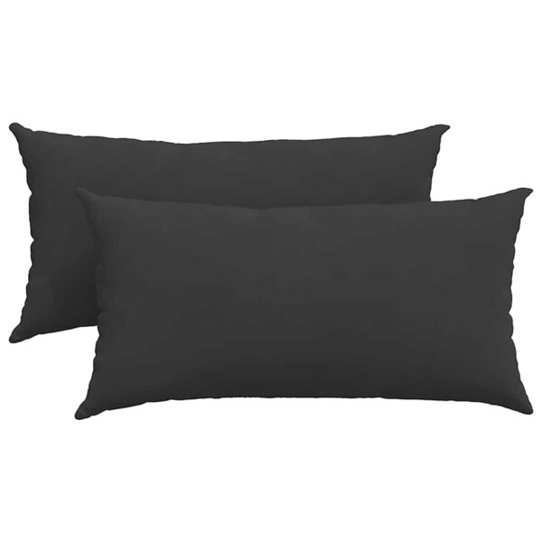 vidaXL Coussins de canapé 2 Pièces Noir 80 x 40 cm tissu