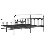 vidaXL Cadre de lit métal sans matelas avec pied de lit noir 193x203cm