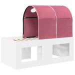 vidaXL Lit avec Tunnel 4 Pièces Chêne Artisanal et Rose Bois d'ingénierie