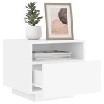 vidaXL Armoires de chevet avec lumières LED 2 Pièces blanc 40x39x37 cm