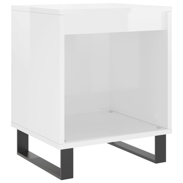 vidaXL Table de chevet Blanc brillant 40x35x50 cm Bois d’ingénierie