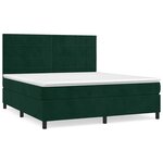 vidaXL Sommier à lattes de lit et matelas Vert foncé 160x200cm Velours