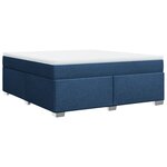 vidaXL Sommier à lattes de lit avec matelas Bleu 180x200 cm Tissu