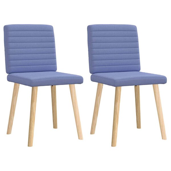 vidaXL Chaises à manger lot de 2 bleu jean tissu