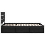 vidaXL Cadre de lit Noir 135 x 190 cm Bois de pin massif