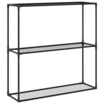vidaXL Support de plantes à 3 niveaux Noir 100 x 32 x 102 cm Acier