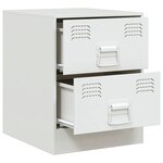 vidaXL Tables de chevet 2 Pièces blanc 34 5x39x44 cm acier