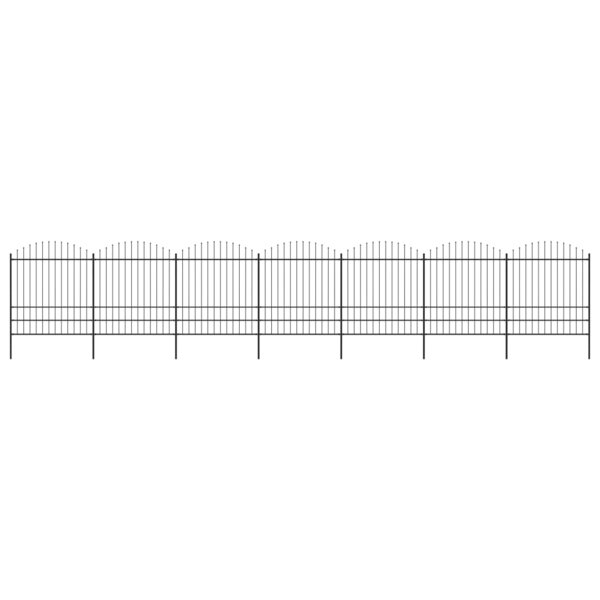 vidaXL Clôture de jardin à dessus en lance Acier (1 75-2)x11 9 m Noir