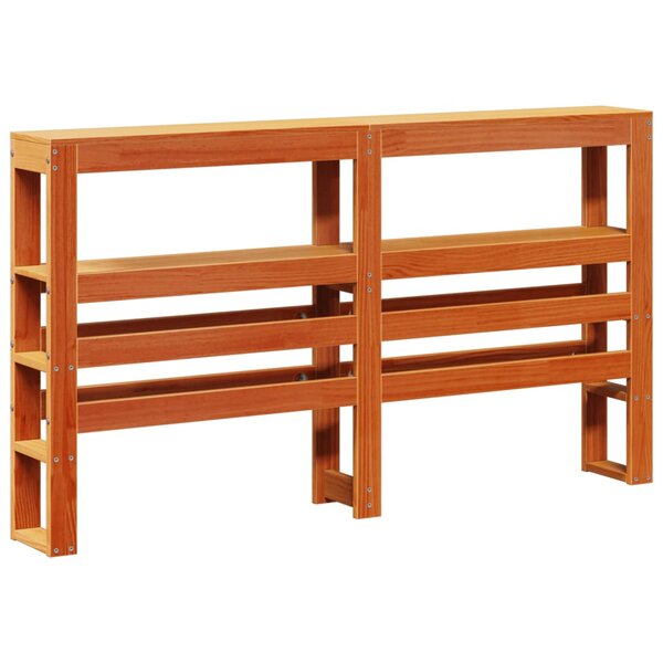 vidaXL Tête de lit avec étagères marron cire 160 cm bois massif de pin