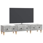 vidaXL Meuble TV Gris béton 147 x 34 5 x 30 cm Bois d'ingénierie