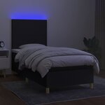 vidaXL Sommier à lattes de lit avec matelas et LED Noir 90x200cm Tissu
