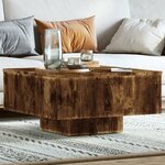 vidaXL Table basse Chêne fumé 60x60x31 5 cm Bois d'ingénierie