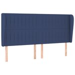 vidaXL Tête de lit avec oreilles Bleu 183x23x118/128 cm Tissu